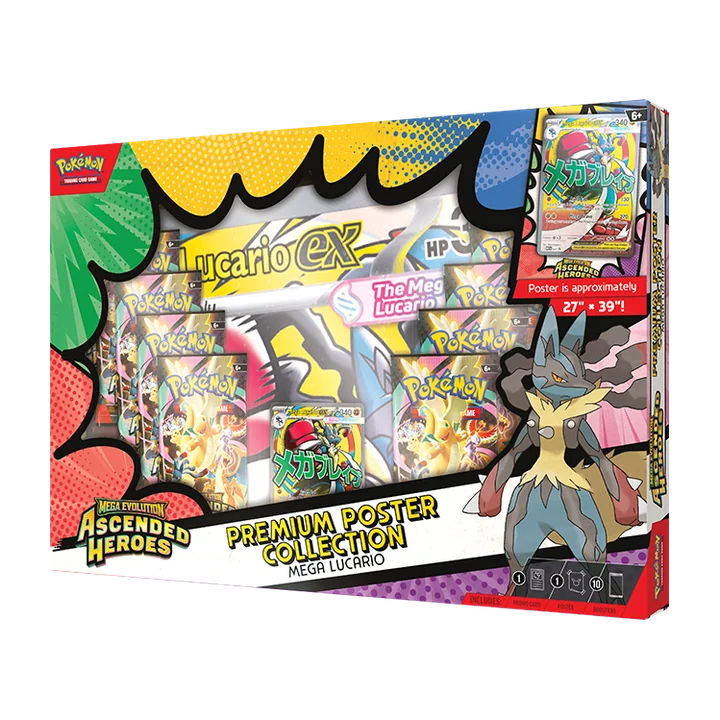 Pokémon TCG: Ascended Heroes Premium Poster Collection (Mega Lucario)